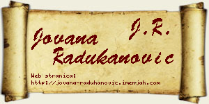 Jovana Radukanović vizit kartica